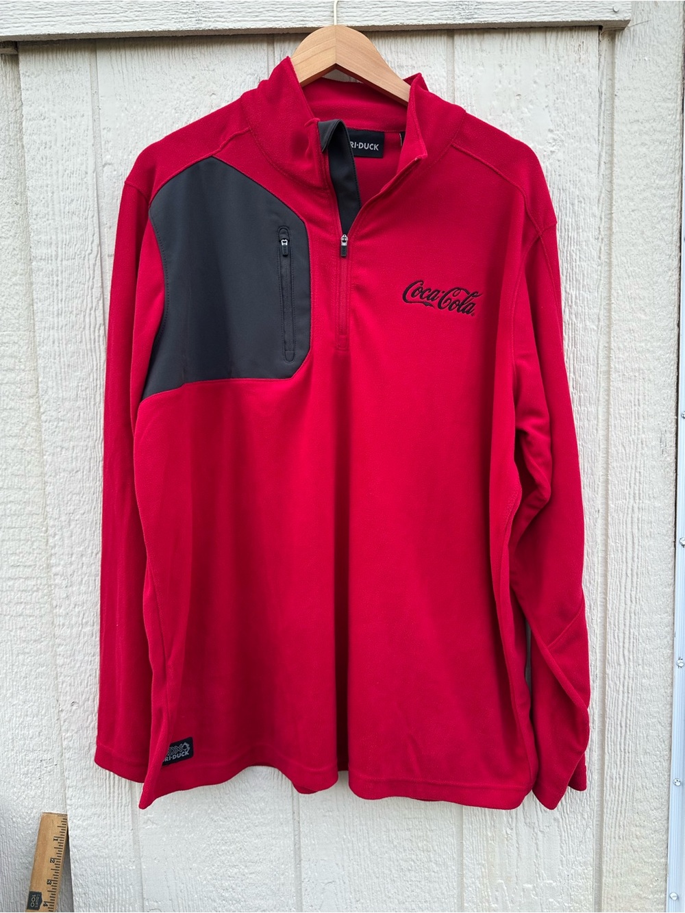 Dri-Duck Coca-Cola Men’s XL Red and Charcoal Performance Quarter-Zip Jacket